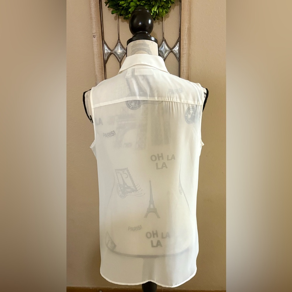 Lovely Chico’s size 1 (medium) sleeveless blouse, EUC - Picture 3 of 4